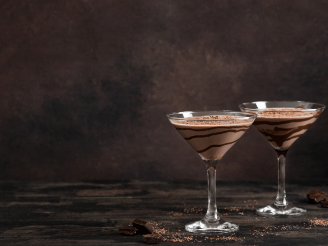 2 copas martini de chocolate