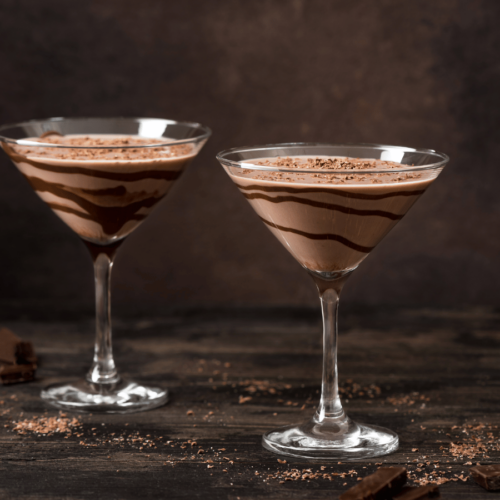2 copas de martini de chocolate